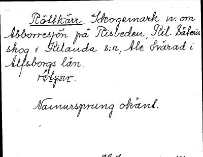 Bild på arkivkortet för arkivposten Röttkärr