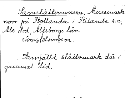 Bild på arkivkortet för arkivposten Samslåttermossen