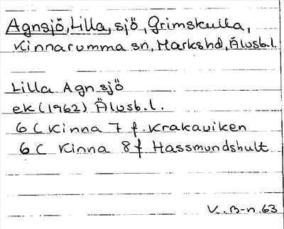 Bild på arkivkortet för arkivposten Agnsjö, Lilla