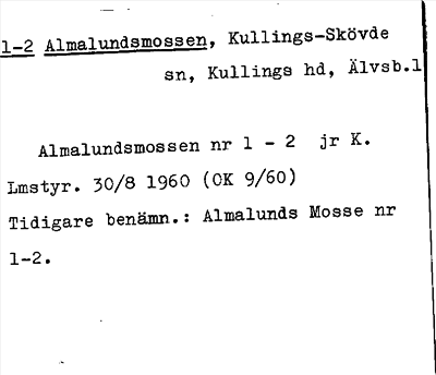 Bild på arkivkortet för arkivposten Almalundsmossen