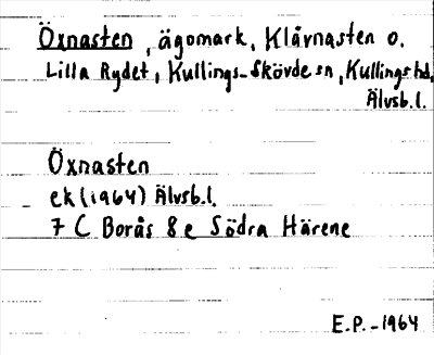 Bild på arkivkortet för arkivposten Öxnasten