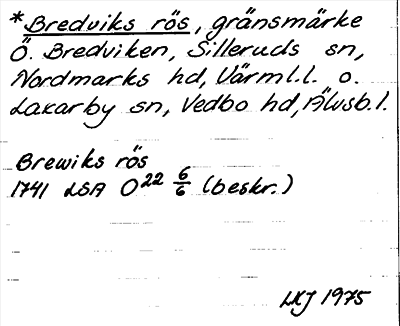 Bild på arkivkortet för arkivposten *Bredviks rös
