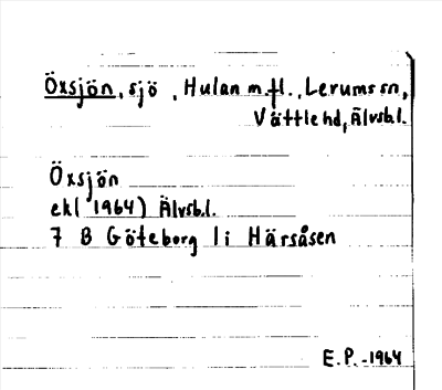 Bild på arkivkortet för arkivposten Öxsjön