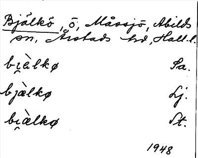 Bild på arkivkortet för arkivposten Bjälkö