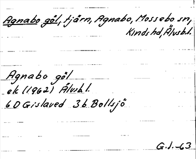 Bild på arkivkortet för arkivposten Agnabo göl