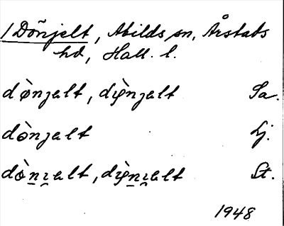 Bild på arkivkortet för arkivposten Dönjelt