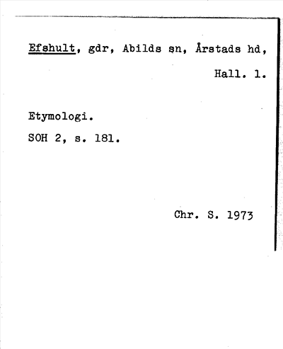 Bild på arkivkortet för arkivposten Efshult