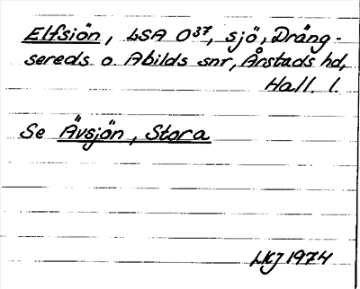Bild på arkivkortet för arkivposten Elfsiön