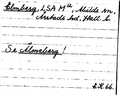 Bild på arkivkortet för arkivposten Elmberg, se Älmeberg