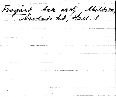 Bild på arkivkortet för arkivposten Frogård
