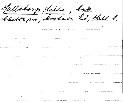 Bild på arkivkortet för arkivposten Hallstorp, Lilla