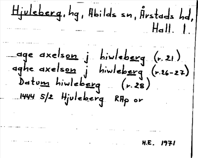 Bild på arkivkortet för arkivposten Hjuleberg