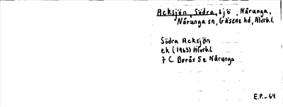 Bild på arkivkortet för arkivposten Acksjön, Södra