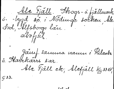 Bild på arkivkortet för arkivposten Ale Fjäll