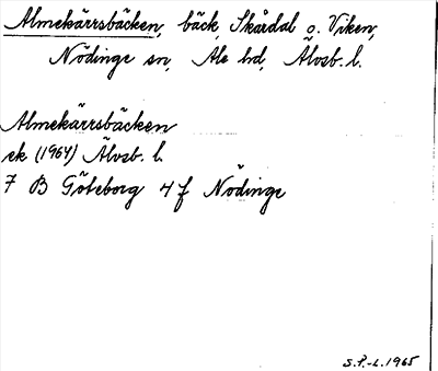 Bild på arkivkortet för arkivposten Almekärrsbäcken
