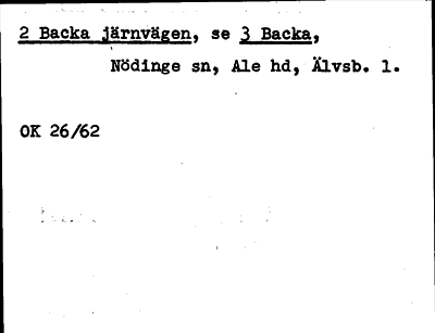 Bild på arkivkortet för arkivposten Backa järnvägen, se 3 Backa