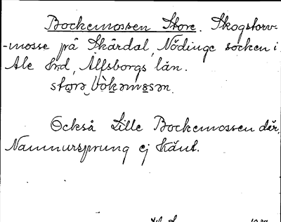 Bild på arkivkortet för arkivposten Bockemossen, Store