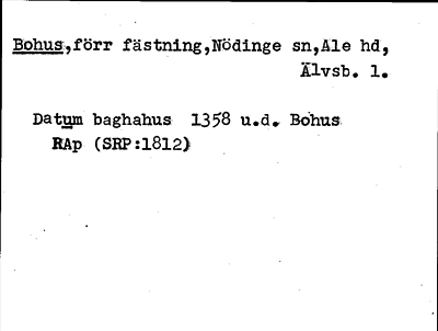 Bild på arkivkortet för arkivposten Bohus