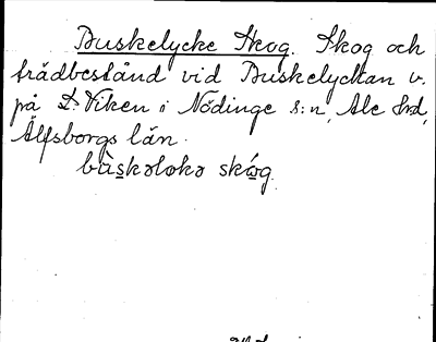 Bild på arkivkortet för arkivposten Buskelycke Skog