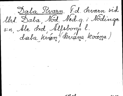Bild på arkivkortet för arkivposten Dala Kvarn
