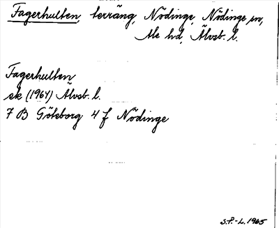 Bild på arkivkortet för arkivposten Fagerhulten