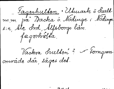 Bild på arkivkortet för arkivposten Fagerhulten