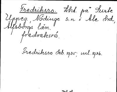 Bild på arkivkortet för arkivposten Fredriksro