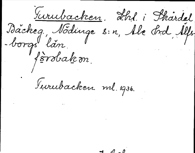 Bild på arkivkortet för arkivposten Furubacken