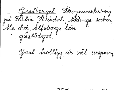 Bild på arkivkortet för arkivposten Gastberget