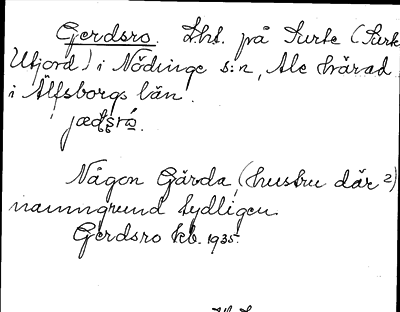 Bild på arkivkortet för arkivposten Gerdsro