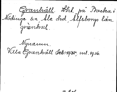 Bild på arkivkortet för arkivposten Granhäll