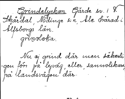 Bild på arkivkortet för arkivposten Grindelyckan