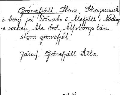 Bild på arkivkortet för arkivposten Grönefjäll, Stora