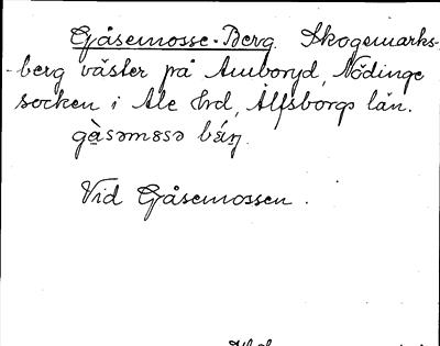 Bild på arkivkortet för arkivposten Gåsemosse-Berg