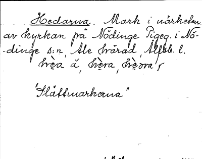 Bild på arkivkortet för arkivposten Hedarna