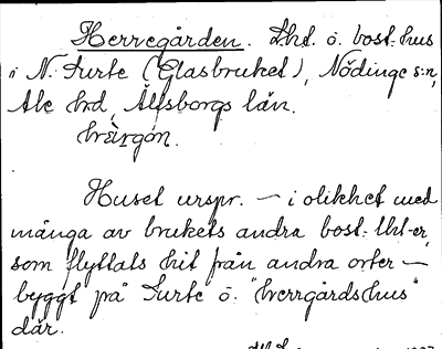 Bild på arkivkortet för arkivposten Herregården