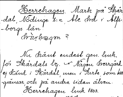 Bild på arkivkortet för arkivposten Herrehagen