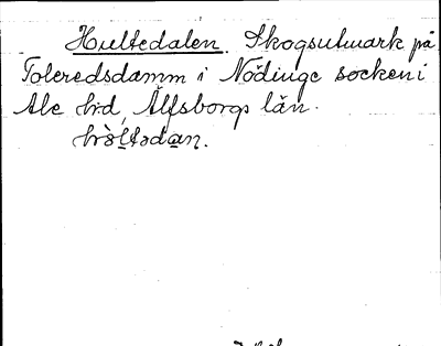 Bild på arkivkortet för arkivposten Hultedalen