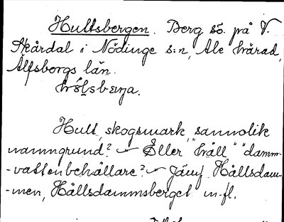 Bild på arkivkortet för arkivposten Hultsbergen