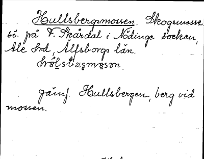 Bild på arkivkortet för arkivposten Hultsbergsmossen