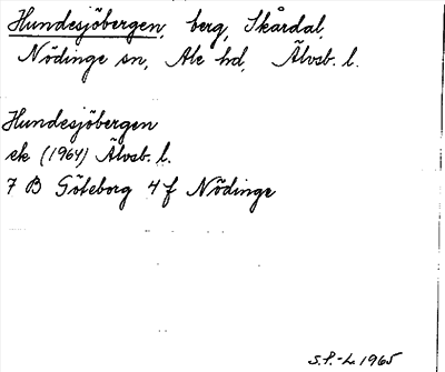 Bild på arkivkortet för arkivposten Hundesjöbergen