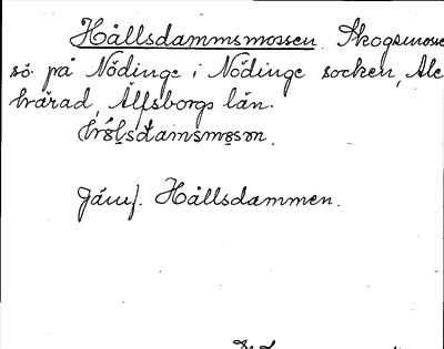 Bild på arkivkortet för arkivposten Hållsdammsmossen