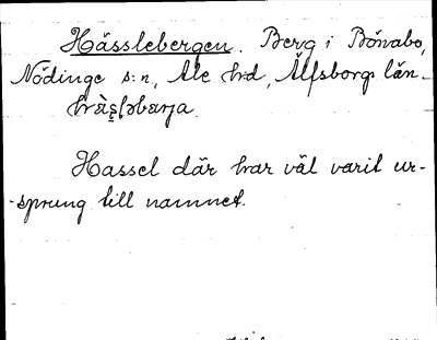 Bild på arkivkortet för arkivposten Hässlebergen