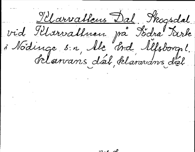 Bild på arkivkortet för arkivposten Klarvattens Dal