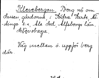 Bild på arkivkortet för arkivposten Klevebergen