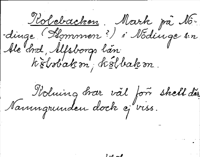 Bild på arkivkortet för arkivposten Kolebacken