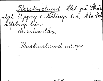 Bild på arkivkortet för arkivposten Kristinelund