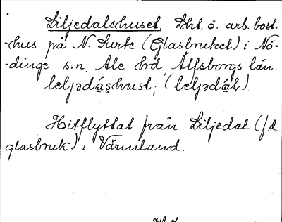 Bild på arkivkortet för arkivposten Liljedalshuset