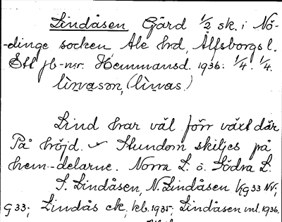 Bild på arkivkortet för arkivposten Lindåsen