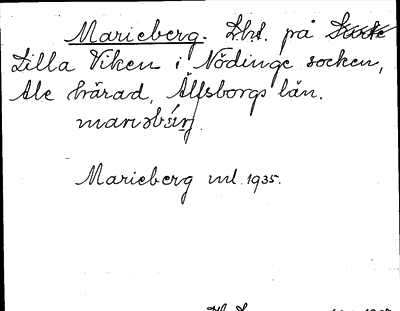 Bild på arkivkortet för arkivposten Marieberg